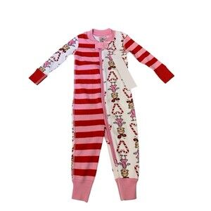 New Hanna Andersson Dr. Seuss Grinch Cindy-Lou Who One Piece Pajamas 6-12 months